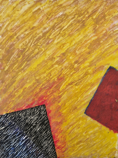 Robert Jursinski, Through the Fire, 1989, pigmented paper pulp painting